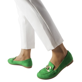 Mocassins verts avec une boucle dorée de Magliano Mocassins verts avec une boucle dorée de Magliano