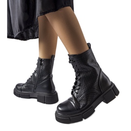 Bottines ajourées noires Corpus