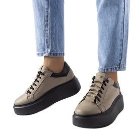 Derbies beiges LS5379 Taupe