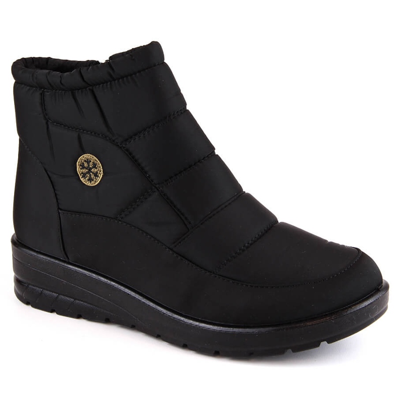 Bottes de neige compensées pour femmes, noires, News 5029 le noir