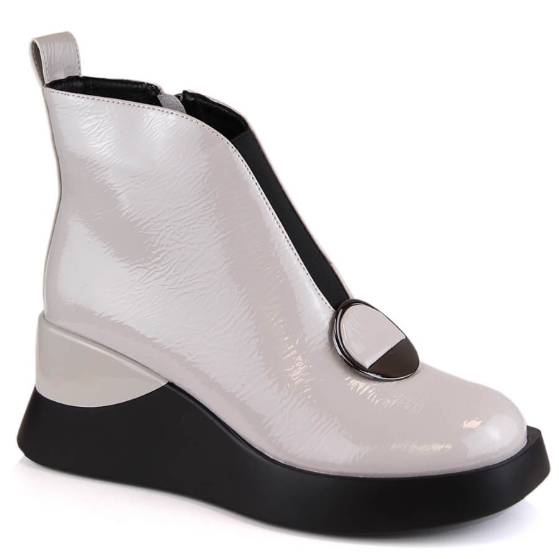 Bottines compensées femme grises D&amp;A S.Barski Premium Collection MR870-36