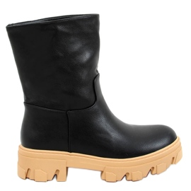 Boots à tige droite Seneh NOIR (camel) le noir