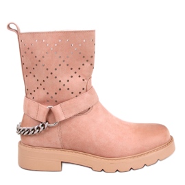 Bottines ajourées ISSEY rose