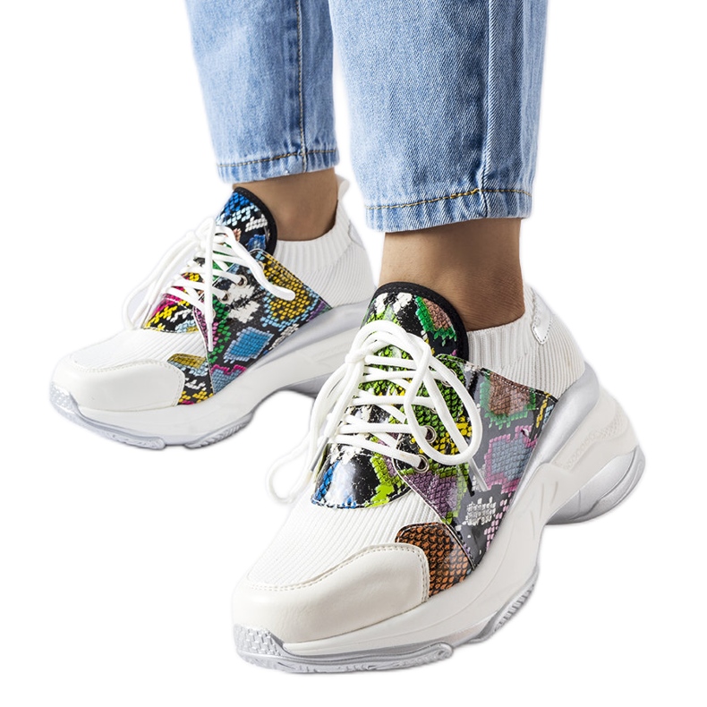 Baskets blanches à accent animal de Filiberto