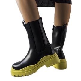 Bottines noires à semelle colorée de Delebio le noir