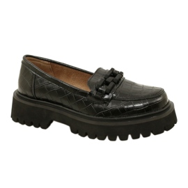 Mocassins en cuir avec décoration Filippo DP4792/23 BK CR noir le noir