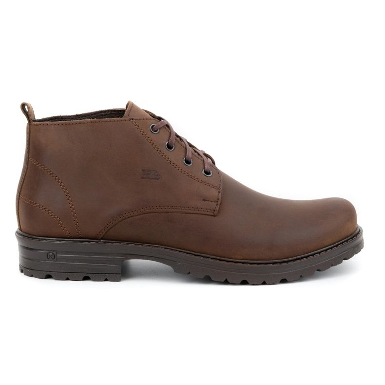 Polbut Bottines en cuir pour hommes 2119 marron foncé brun