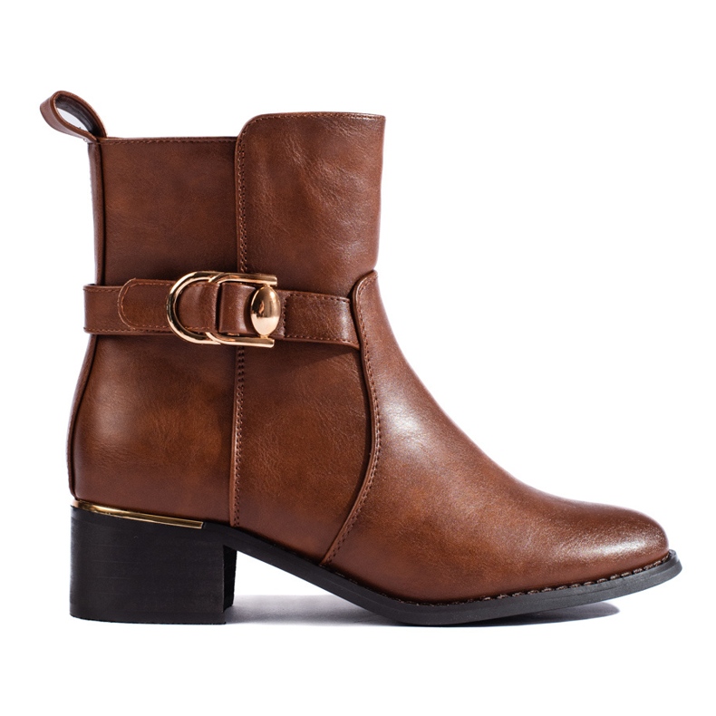 Bottines à talons bas marron Shelovet brun