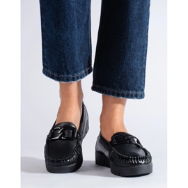 Goodin Mocassins en cuir écologique noir le noir