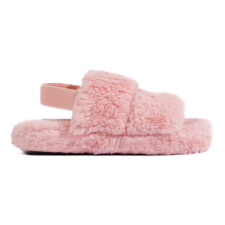 Chaussons fourrure femme Shelovet rose poudré
