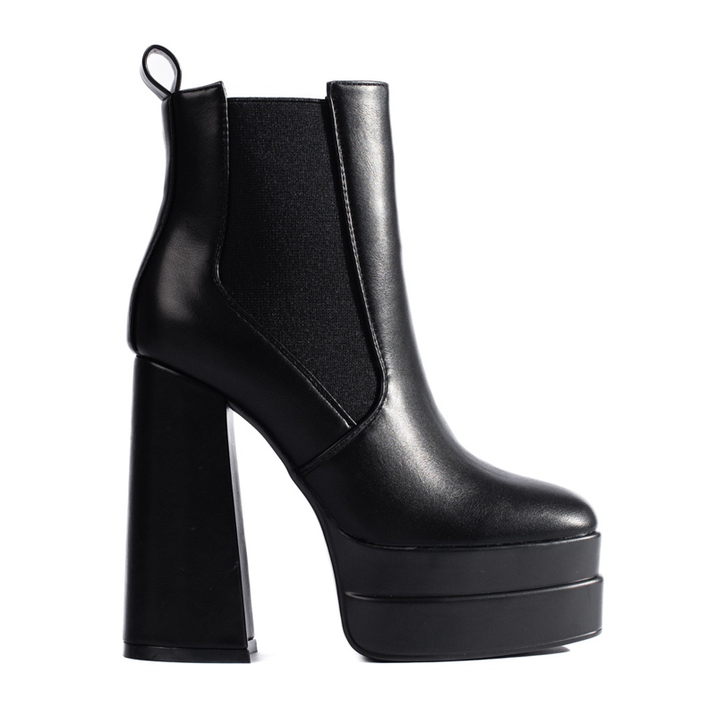 Bottines plateforme noires Shelovet avec élastique le noir Bottines plateforme noires Shelovet avec élastique le noir