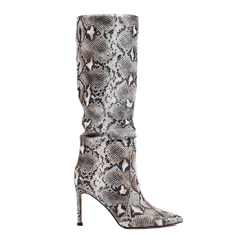 Bottines à talon serpent Shelovet le noir
