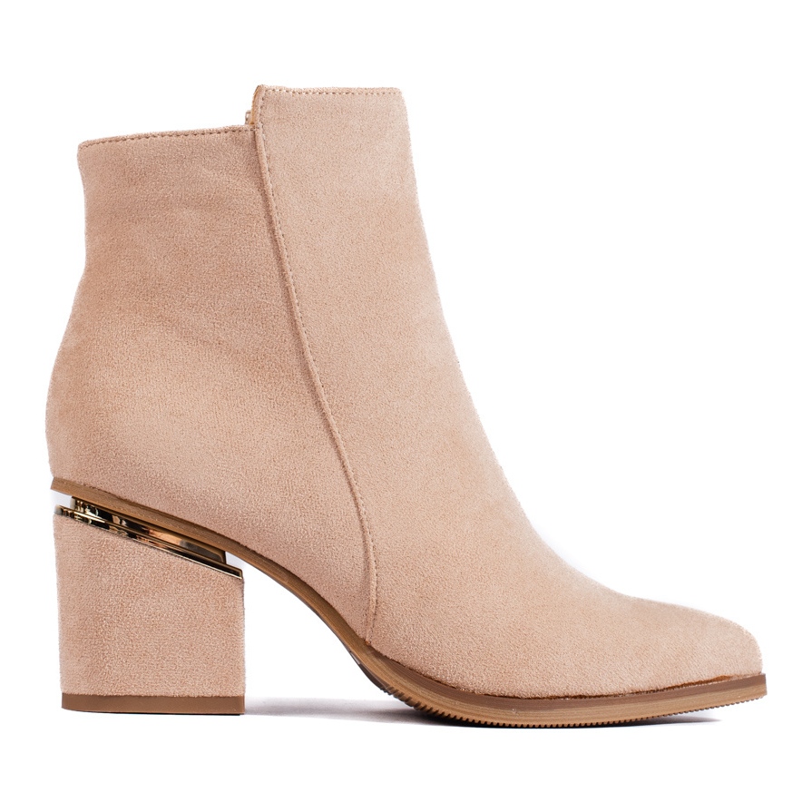 Boots daim top beige clair