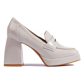 Shelovet - Chaussures à talons hauts en cuir verni - Gris clair