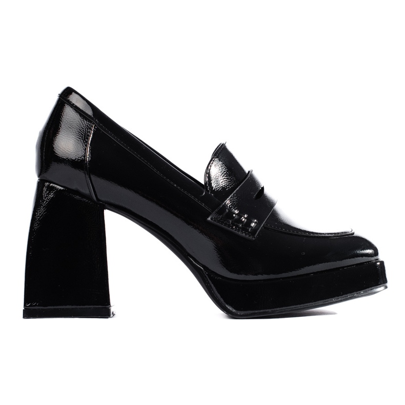 Chaussures à talons hauts noires vernies de Shelovet le noir