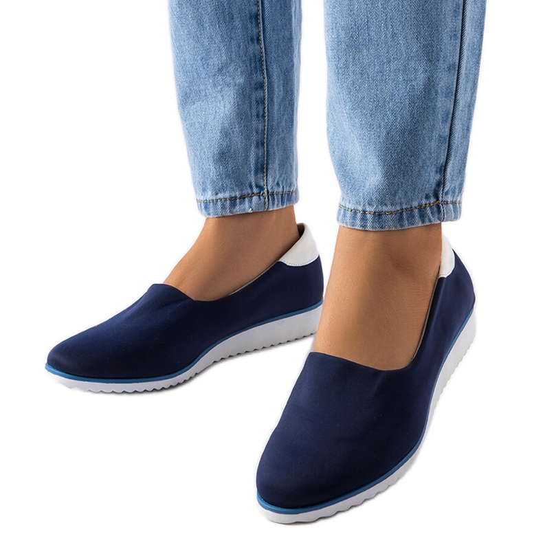Baskets élastiques bleu marine d'Alfonsi