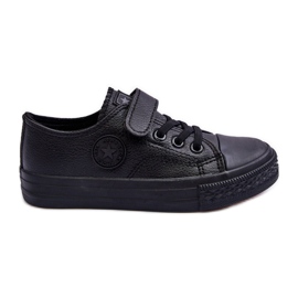 PE1 Baskets Velcro Enfant Noir Delmara le noir