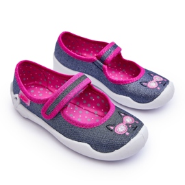 BEFADO S.A. Chaussons Ballerines Enfant Brillant Befado 114X422 Bleu Marine et Rose