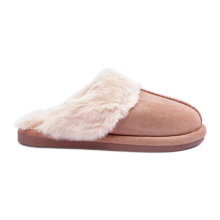 FB3 Chaussons Pinky beiges pour femmes avec fourrure