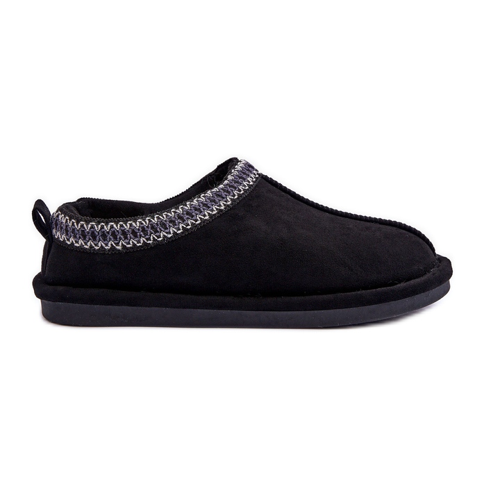 FB3 Chaussons Pour Femmes En Daim Avec Fourrure Noir Polinna le noir