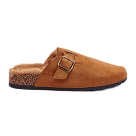 Tongs Femme En Daim Avec Fourrure, Marron Haidamia brun