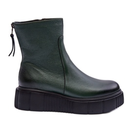 Lemar Bottes en cuir pour femmes sur la plateforme verte Jenefer