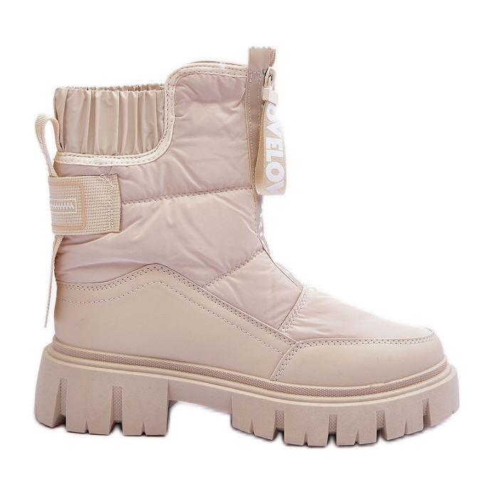 PE1 Bottes de neige hautes isolées pour femmes Beige Freoc