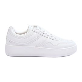 PE1 Chaussures De Sport Pour Femmes Sur Plateforme Blanc Pudina