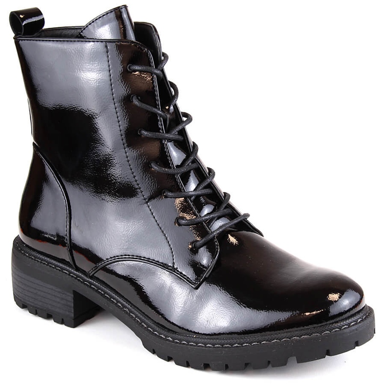 Bottes isolées en cuir verni pour femme, noir Vinceza 10662 le noir Bottes isolées en cuir verni pour femme, noir Vinceza 10662 le noir