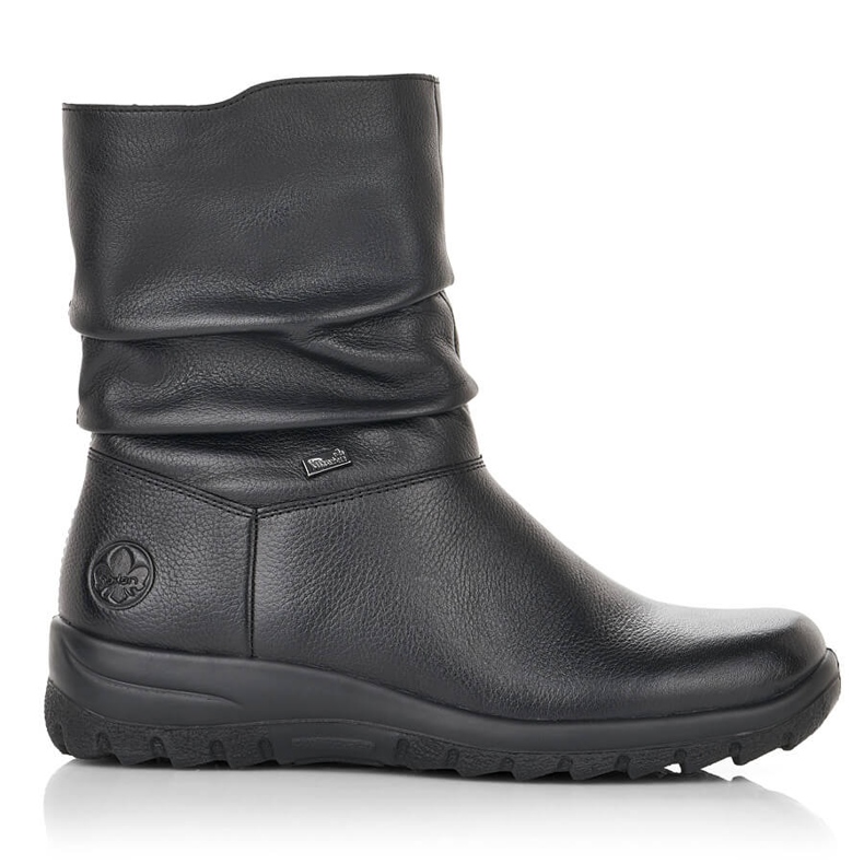 Bottines femme en cuir imperméable isolées avec de la laine Rieker Tex Z7193-00 le noir