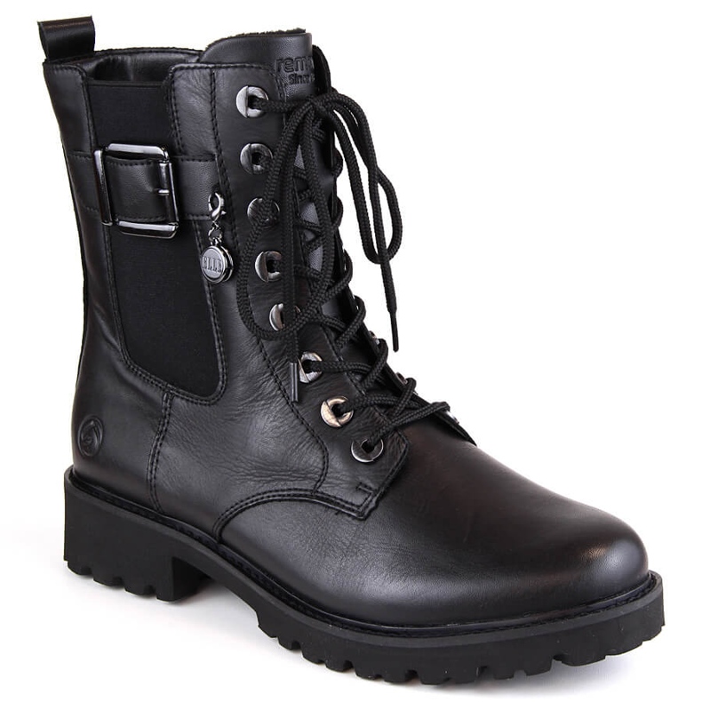 Bottes isolées confortables en cuir pour femme, noir Remonte D8668-00 le noir