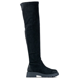 Cuissardes noires à tige élastique le noir