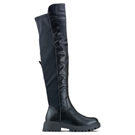 Bottines femme élastiques noires Viris le noir