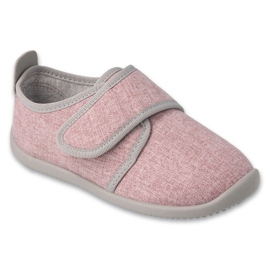 Befado chaussons enfants avec empiècement en cuir 902X021 rose Befado chaussons enfants avec empiècement en cuir 902X021 rose