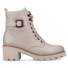 Bottes à talons hauts isolées confortables en cuir, beige Remonte D0A74-60