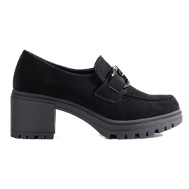 Chaussures à talons hauts en daim noir par Vinceza le noir