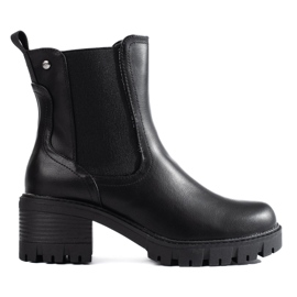 Bottines Chelsea isolées noires Vinceza à talon haut