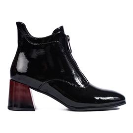 Bottines noires vernies avec fermeture éclair Vinceza