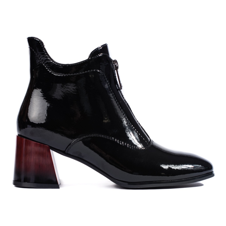 Bottines noires vernies avec fermeture éclair Vinceza le noir Bottines noires vernies avec fermeture éclair Vinceza le noir