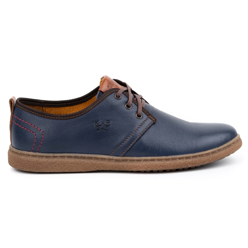 Kampol Chaussures décontractées en cuir pour hommes 22KAM, bleu marine