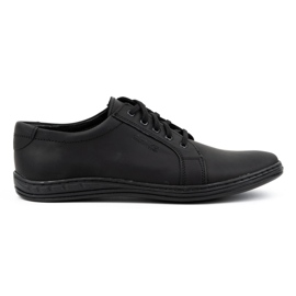 Polbut Chaussures à lacets en cuir pour hommes 320N, noires