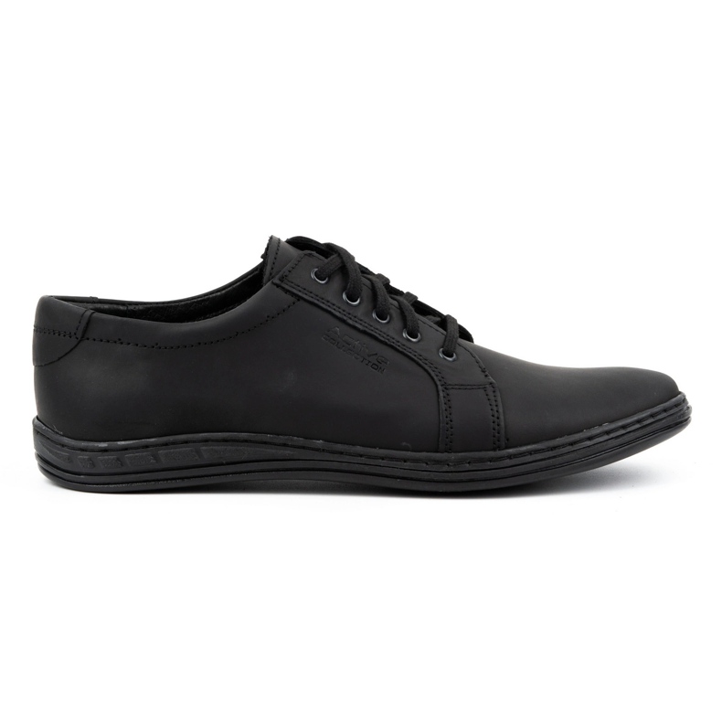 Polbut Chaussures à lacets en cuir pour hommes 320N, noires le noir