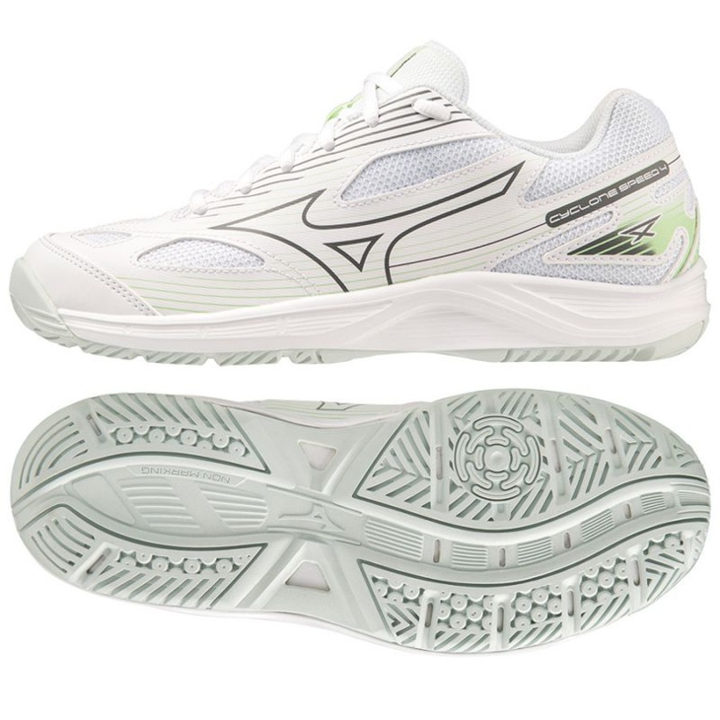 Chaussures de volley-ball Mizuno Cyclone Speed ​​​​4 W V1GC238035 blanche blanche