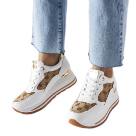 Inna Baskets compensées blanches à imprimé Rouxi