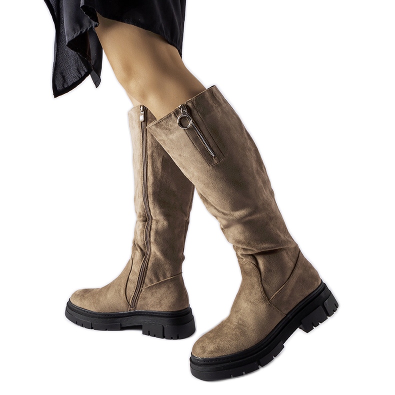 Bottes Vinceza isolées beige foncé