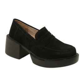 Mocassins à la mode en daim Filippo DP4685/23 BK le noir