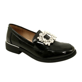 Lords en cuir verni avec décoration Filippo DP4787/23 BK noir le noir