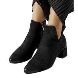 Bottines noires à talons bas de Vinceza le noir