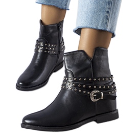 Bottines noires à talon compensé recouvert Anchorage le noir