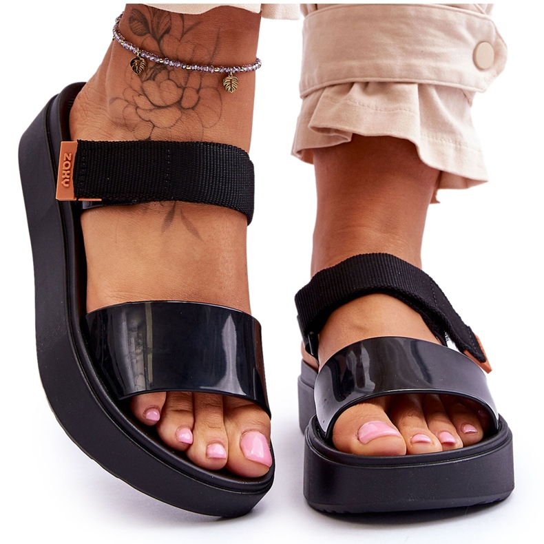ZAXY Sandales Vegan Velcro HH285282 Noir le noir